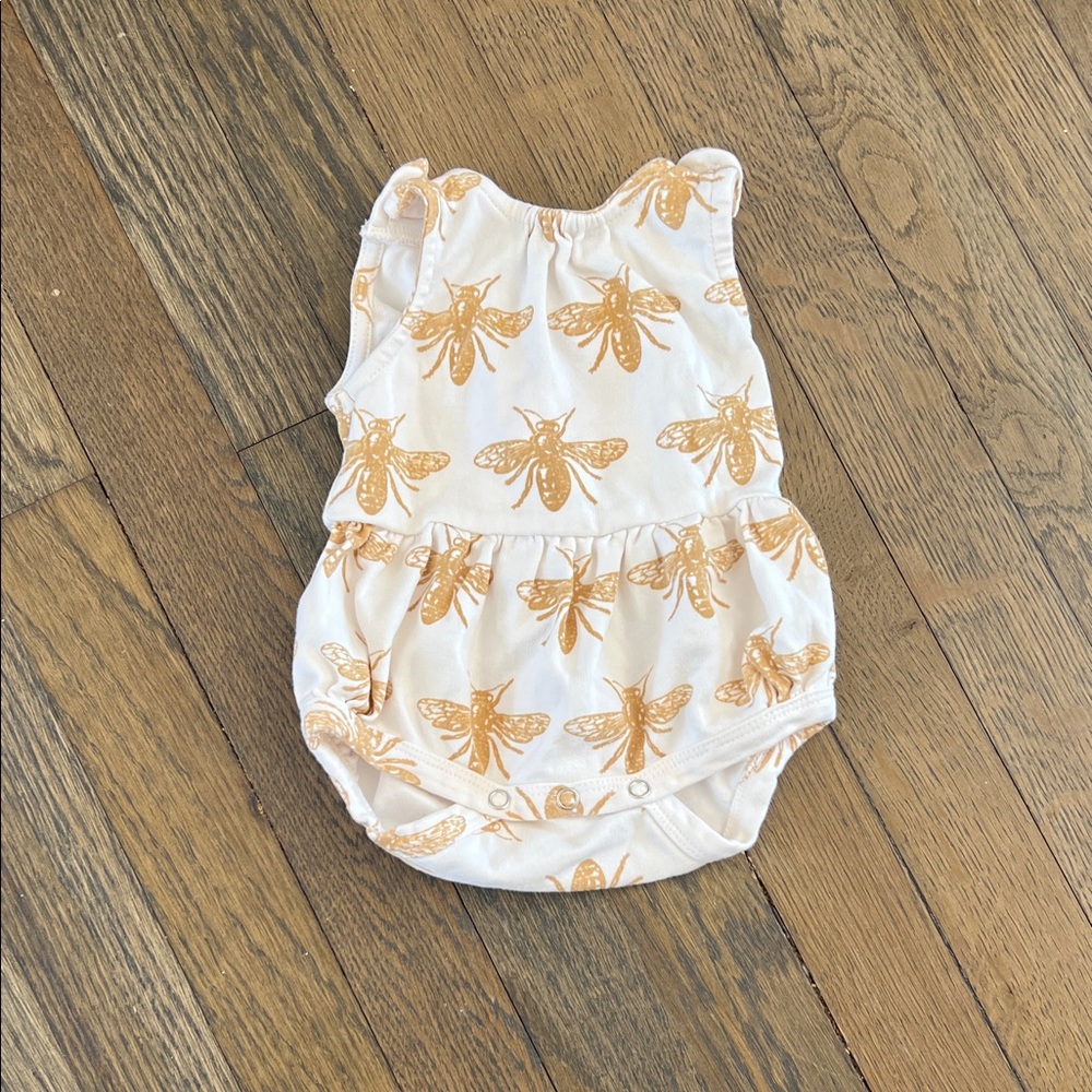 Kate Quinn White and Gold Insect Print Diaper Cover